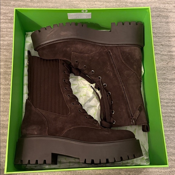 Sam Edelman Evina brown suede combat boots - Picture 2 of 6